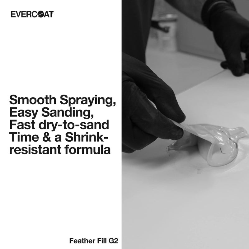 Evercoat إيفركوت فيذر فيل G2 برايمر سرفاسر بوليستر متميز للألياف الزجاجية، SMC والمزيد - 32 أونصة سائلة - Image 2